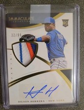 2015 PANINI IMMACULATE COLLECTION DILSON HERRERA AUTOGRAPH 3-COLOR RELIC RC #/99
