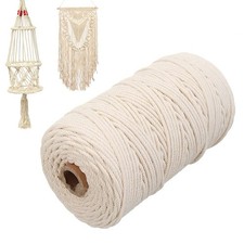 4mm x 109 Yards Natural White 4 Ply Twisted Cotton Macrame Cord Rope DIY Craft