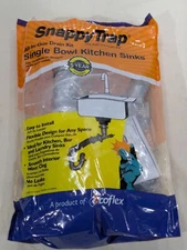 SnappyTrap All-In-One Drain PARTS Single Bowl Kitchen Sinks 1-1/2" Diameter PVC