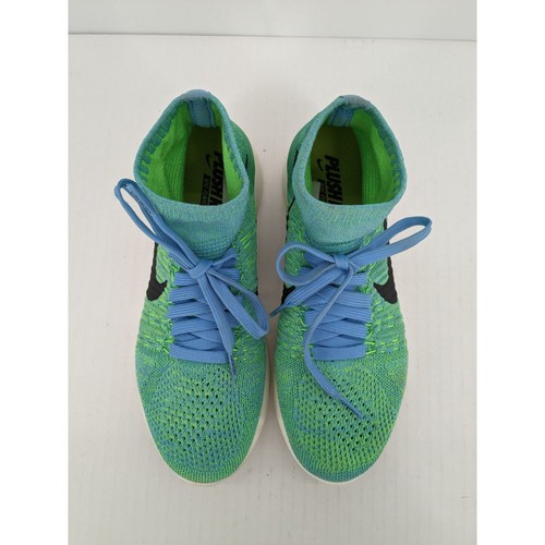 Nike Lunarepic Flyknit Green Blue High-Top 818677-403 Women Running Shoes Size 8 - Picture 9 of 12