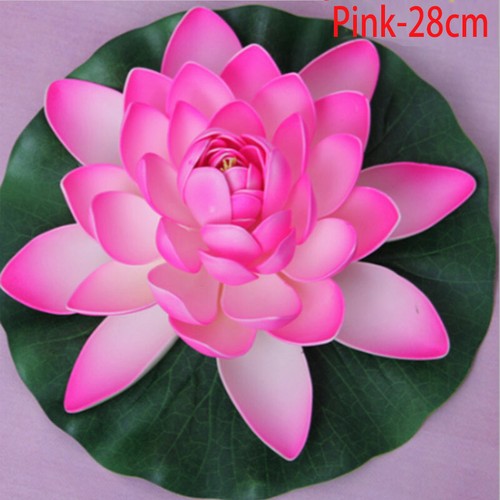 18/28cm Artificial Floating Water Lily Lotus Flower Home Garden Pond Plant Decor - Picture 22 of 29
