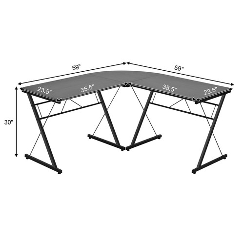 Costway 59" L-Shaped Corner Desk Home Office Computer Table Study Workstation - Picture 9 of 12