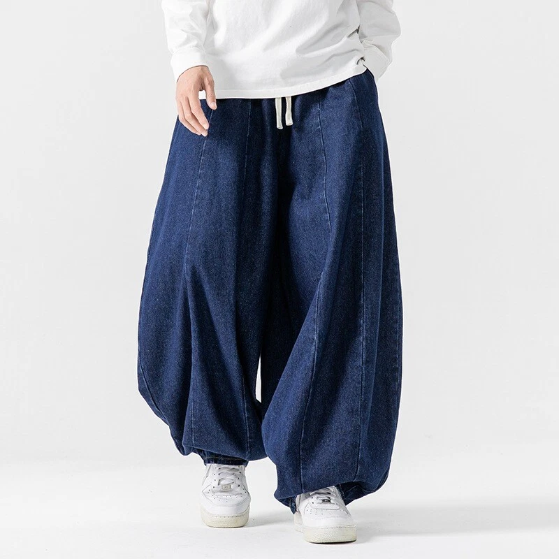 Herren Retro Denim Baggy Hose Hip Hop Jeans Locker Weites Bein Freizeit Classic - Bild 2 von 4