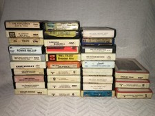 LOT OF 32 VINTAGE 8 TRACK TAPES, 3 ARE NEW & SEALED IN PLASTIC, LOT #1