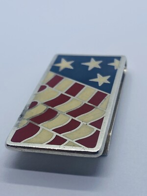 Tiffany Co Money Clip American Flag 52mm x 24mm 1994 Sterling
