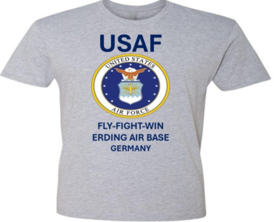 ERDING AIR BASE* GERMANY*SHIRT W/EMBLEM*USAF OFFICIALLY LICENSED