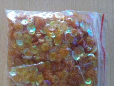 Pailletten metallic Pailetten 6mm gewölbt 15g orange transparent hell Basteln