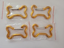4 Gold Dog Bone Shaped Carabiner
