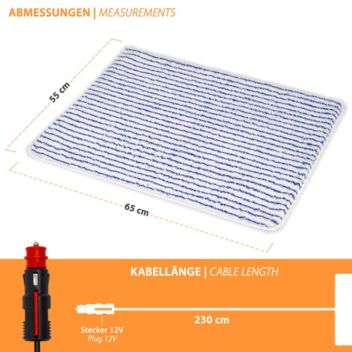 12V Heizteppich Teppichheizung Bodenheizung Fußwärmer Heizmatte Fußheizung - Bild 9 von 29