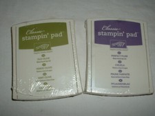 2 Stampin' Up Classic Ink Pad Old Olive  Perfect Plum Sealed