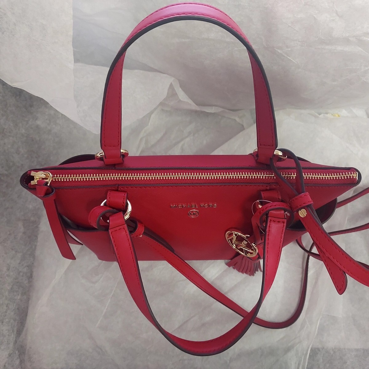 Fast Delivery to your doorstep Michael Kors Sullivan Small Crimson Red
