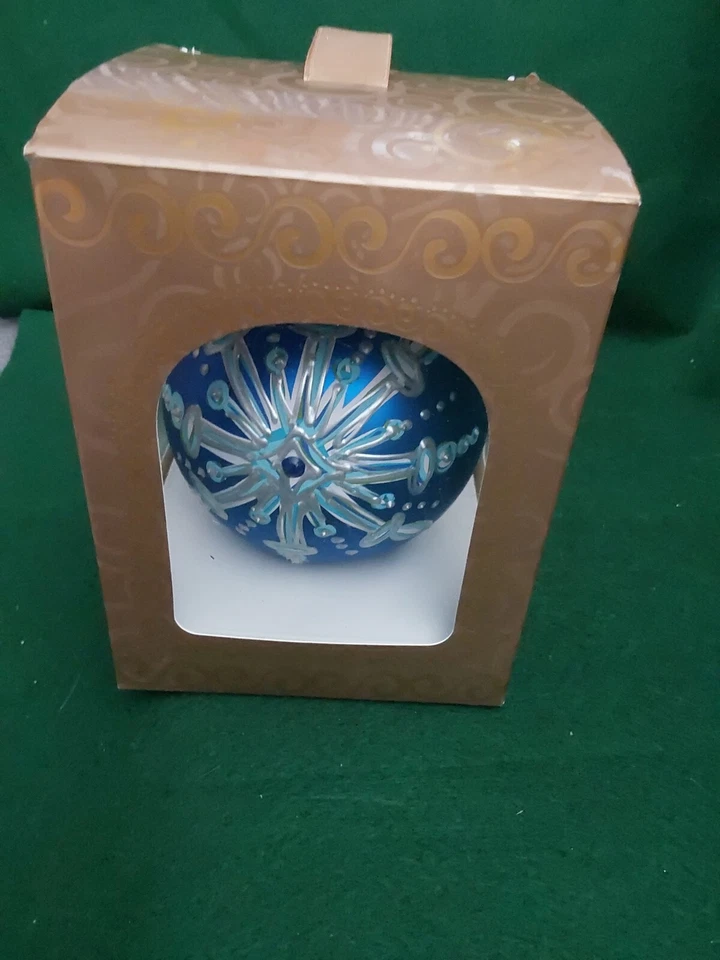 Glory Haus Brushfire Designs 装饰蓝色玻璃装饰品圣诞节 — 第 2/4 张图片