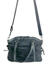 POTTERY BARN KIDS Sydnee Black Rusched Nylon Baby Diaper Large Crossbody Bag