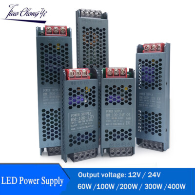 LED Power Supply DC12V 24V 60W 100W 200W 300W 400W LED Strip Power Supply.