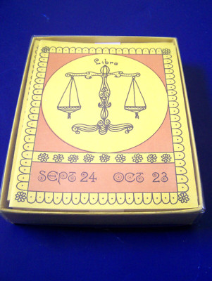 NEW Vtg 1960's EATONS LIBRA Sept 24 - Oct 23 Greeting / Notecards FULL BOX Orig.