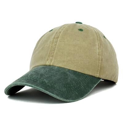 Oversize 2XL Pigment Dyed Two Tone Baseball Cap  - FREE SHIPPING