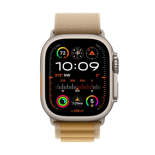 Apple Watch Ultra 2 49mm GPS Cell Titanium Case w Tan Alpine Loop M MX4F3LW/A - Picture 2 of 3