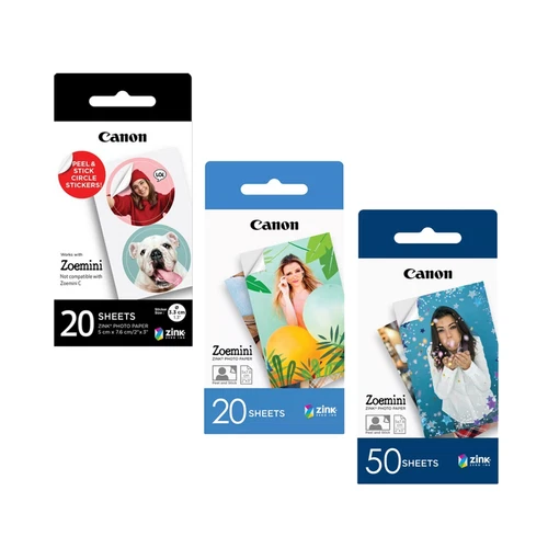 Canon ZP-2030 20 Blatt | 50 Blatt Zink Papier | 20 Zink Circle Sticker | Zoemini