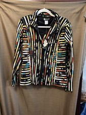 Damee Inc Multicolored Art-to-wear Mesh Stripe Jacket & Tank Twinset Size Small