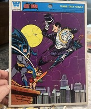 Vintage 1979 DC Comics Whitman Frame Tray Puzzle with Batman, Robin, Penguin.
