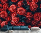 Red Roses Bouquet Floral Decor Wallpaper Mural Removeable Washable Peel &Stick