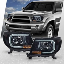 New Fit For 2005-2011 Toyota Tacoma 1 Pair Smoke Led Tube Drl Headlights Smoked New Fit For 2005-2011 Toyota Tacoma 1 Pair Smoke Led Tube Drl Headlights Smoked