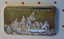 1973 WASHINGTON CROSSING THE DELAWARE USC CORP ~ 1 TROY OZ .999 FINE SILVER BAR 49.50 per troy oz