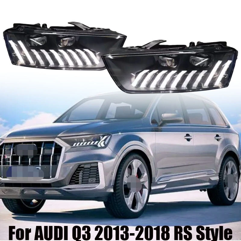 Conjunto de faros proyectores secuenciales LED DRL estilo RS para AUDI Q3 2013-2018 Foto 3 de 4