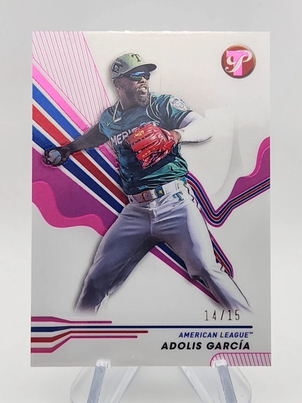 Adolis Garcia 2024 Topps Pristine All Star Game Pink Refractor /15 #267