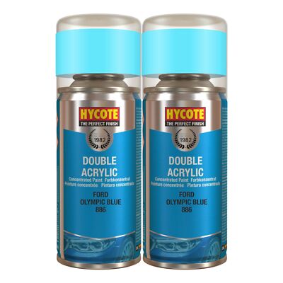 Hycote Aerosol-Sprühlack XDFD224 Ford Olympic Blue 150 ml schnelltrocknend x2