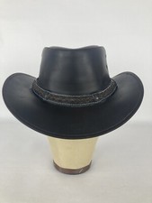 Brown Leather Western Cowboy Hat Men  s Size Large