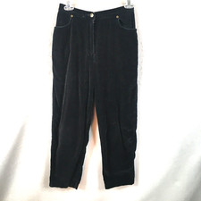 Vintage Napa Valley Velvet Pants Womens 10 Petite Black Tapered Y2K Holidays