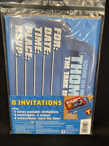 Thomas the Tank Party Invitations 8pk - Picture 3 of 4