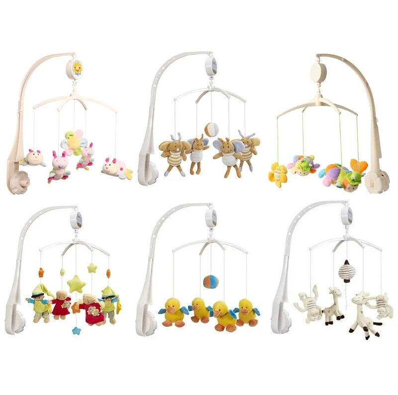 BABY-DELUX Baby Mobile mit Musik Kinderbett Spieluhr Raupe Sandmann Ente Biene Giraffe