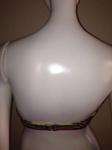 Victoria's Secret Gorgeous Swim Push-Up Bandeau Top 34D Black Rainbow Stripes - Image 4 of 4
