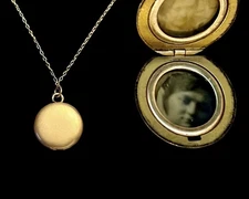 Antique Round Gold-Filled 2 Photo Locket~Victorian Revival~c.1910-30s
