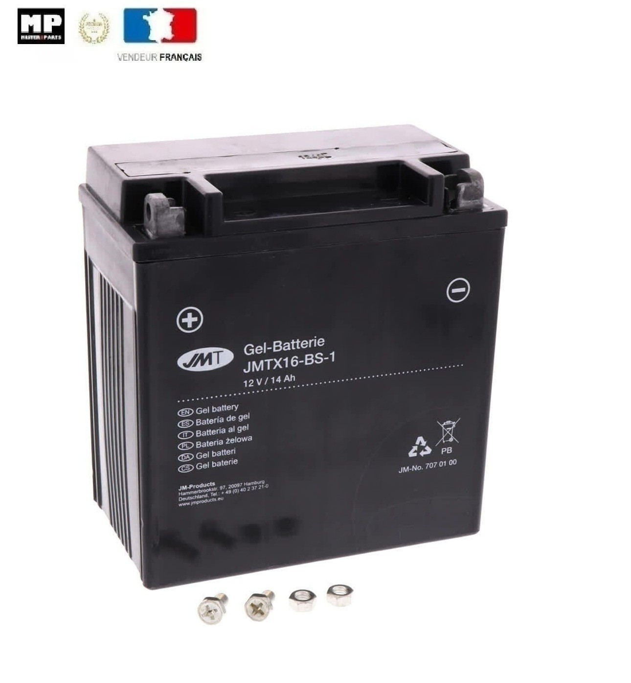 Batterie YTX16-BS Gel anti-panne pour moto Suzuki VS 1400 Intruder 1987-2003
