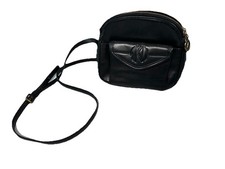Anne Klein II Vintage 90s Classic Black Leather Crossbody Shoulder Bag Purse
