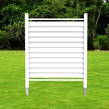 36W X 45H Reinforced White Vinyl Privacy Fence Screen Panel, Air Conditioner