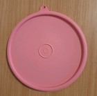 2 Tupperware 6 3/4" Wonderlier Replacement Lids Pink & Orange With Tabs — photo 2