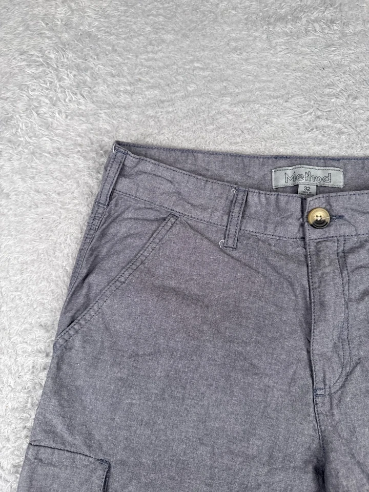 Pantalones Cortos Method Para Hombre 32 Azul Carga 100% Algodón Informal Patín Senderismo Caminar 32x10 Foto 4 de 4