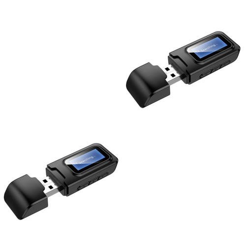 2 Pcs Audio Adapter LCD Screen Wireless 5.0 Transmitter Receiver - 第 1/12 張圖片