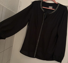 Fair Lady Damen Bluse schwarz, Langarm, Basic...