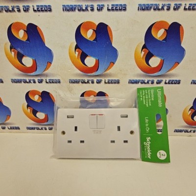 Doppelsteckdose USB Twin Schneider Electric 2 Gang USB Ladegerät Slimline M
