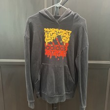 Adidas Melting Hoodie Youth XL 18-20 Black With Red Yellow Logo