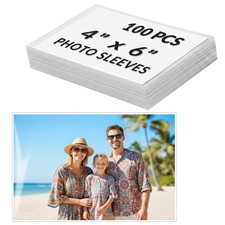 100 PCS 4x6 Photo Sleeves AcidFree Archival Quality Crystal Clear Storage