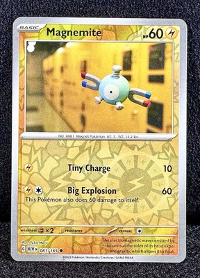  Magnemite 081/165 S&V:151 Reverse Holo TRUE Treasure!(Card# / Pokemon# MATCH!)