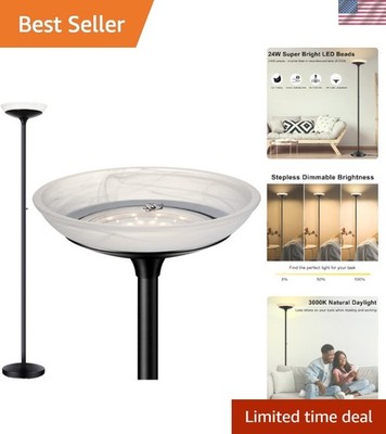 Torchiere Floor Lamp, 30W Super Bright LED Standing Lamp, Stepless Dimmable P...