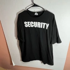 Vintage Security Shirt Men’s 2xl Black Y2K  Double Sided Grunge 90s