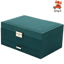 3 Layers Jewelry Box Organizer Large Capacity Ring Earring Necklace Storage New